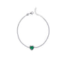 Bracciale con cuore in argento 925 - Bracciale Tennis Heart Emerald