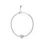 Bracciale con cuore in argento 925 - Bracciale Tennis Heart Acquamarina