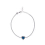 Bracciale con cuore in argento 925 - Bracciale Tennis Heart Sapphire