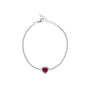 Bracciale con cuore in argento 925 - Bracciale Tennis Heart Ruby Red