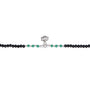 Bracciale con cuore con charm in argento 925 - Bracciale Silver Pearls Black e Azure