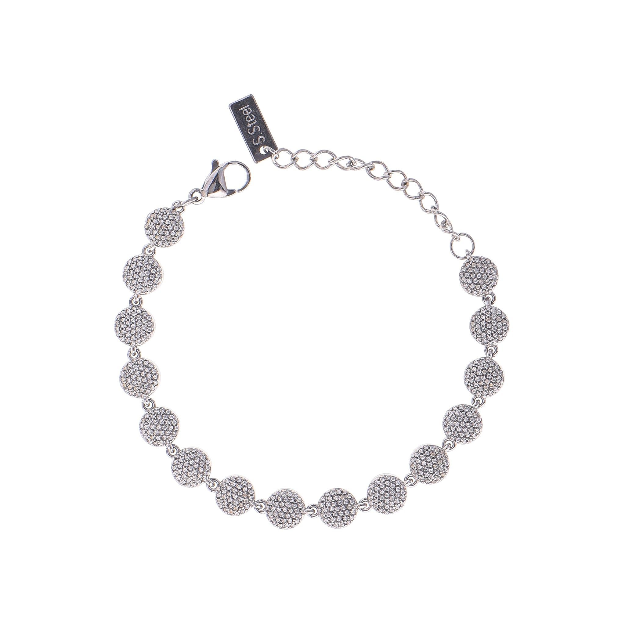 Bracciale - Bracciale Silver Pavé Circle Link