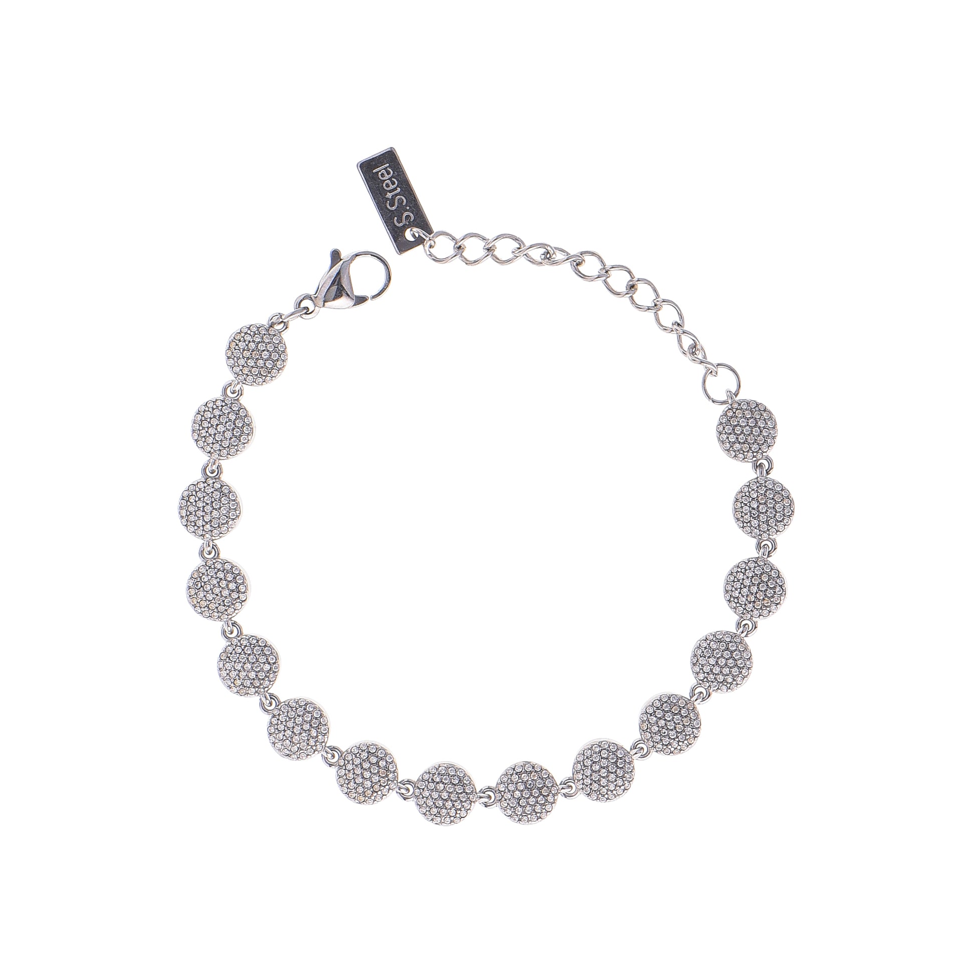 Bracciale - Bracciale Silver Pavé Circle Link