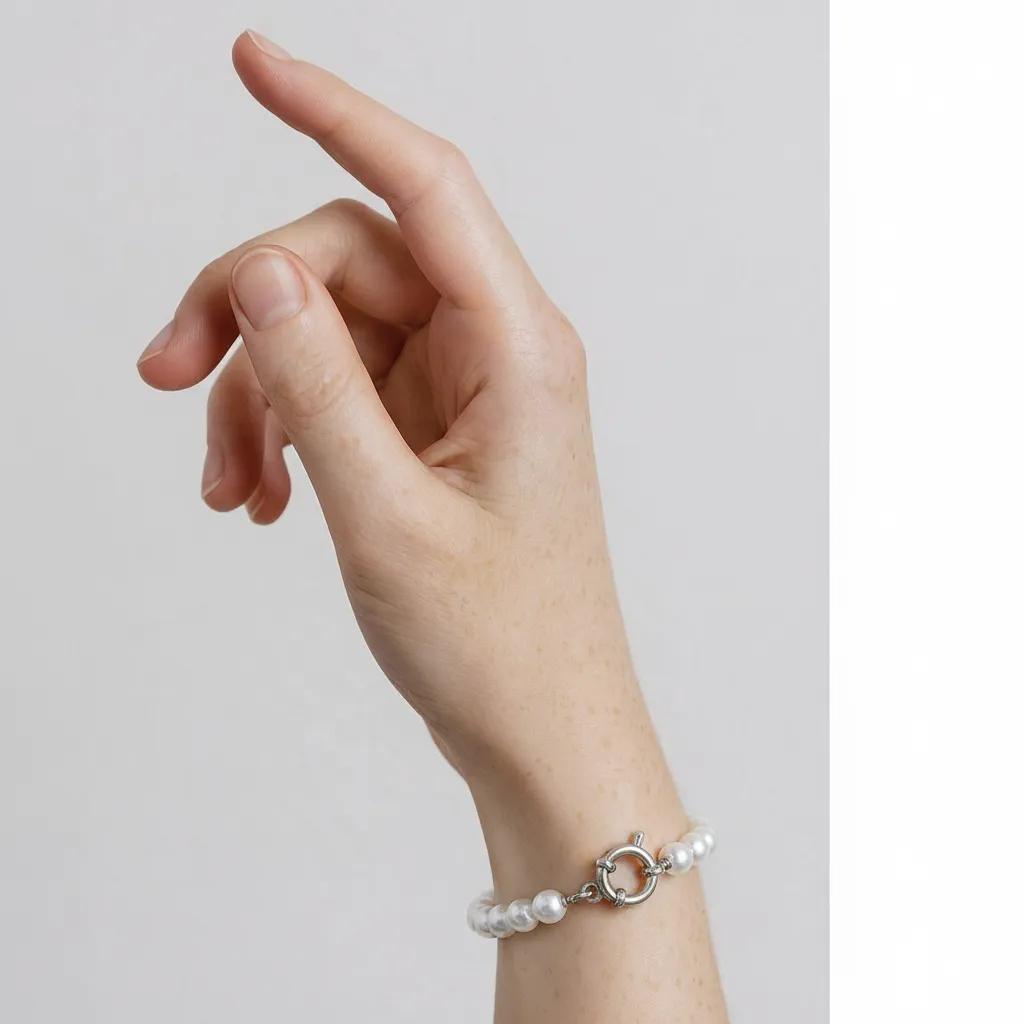 Bracciale argentato - Bracciale Pearl Ring Lock 0,6 - foto 2