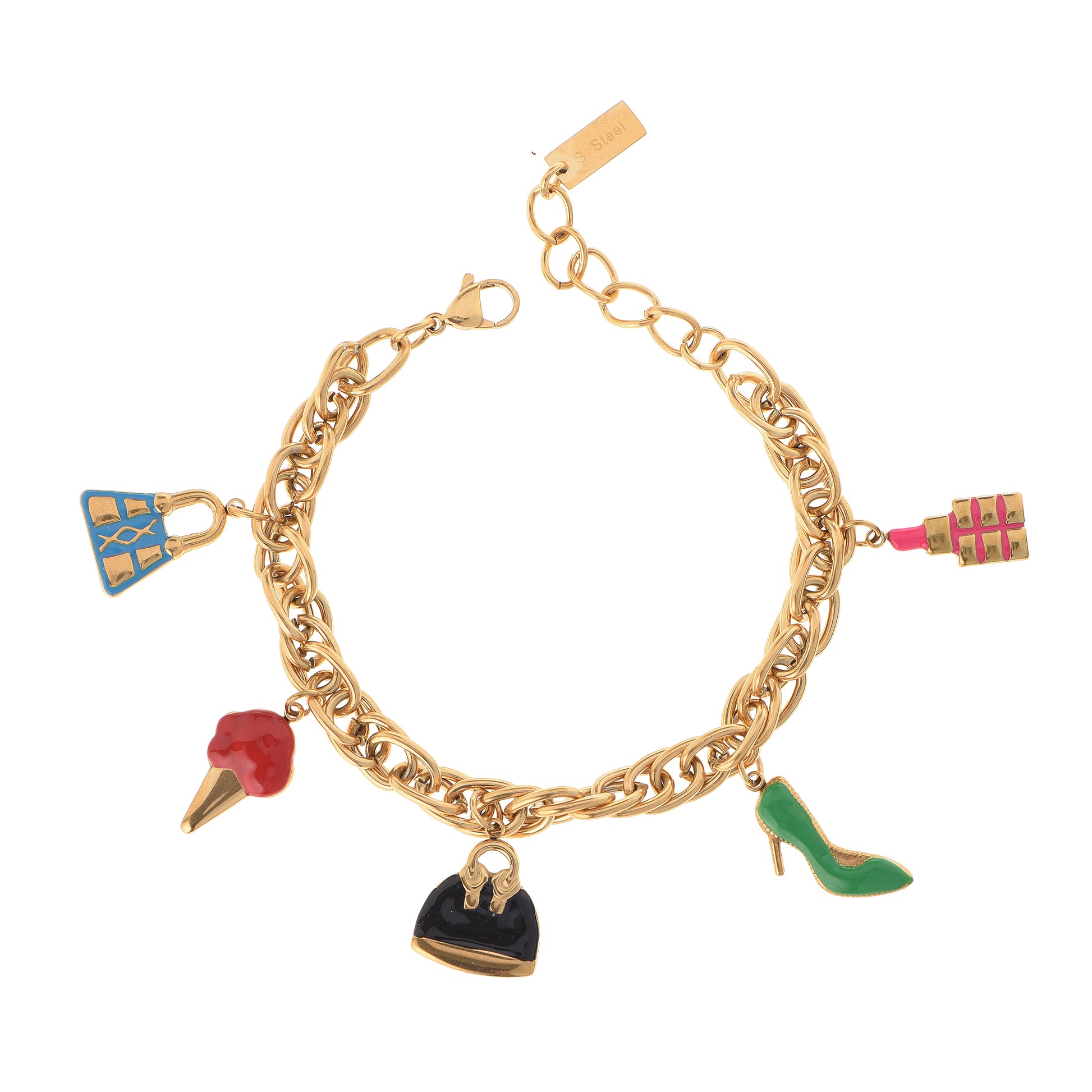 Bracciale con charm dorato - Bracciale Gold Mood Chain