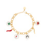 Bracciale con charm in acciaio inossidabile - Bracciale Scaramanzia Circle – Lucky Charms - ORO