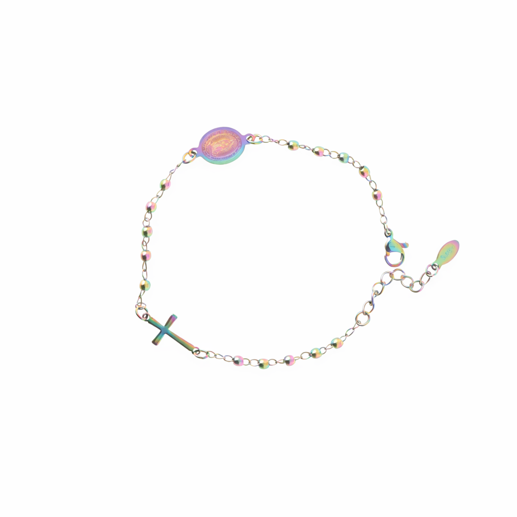 Bracciale con croce in acciaio inossidabile - Bracciale Alina