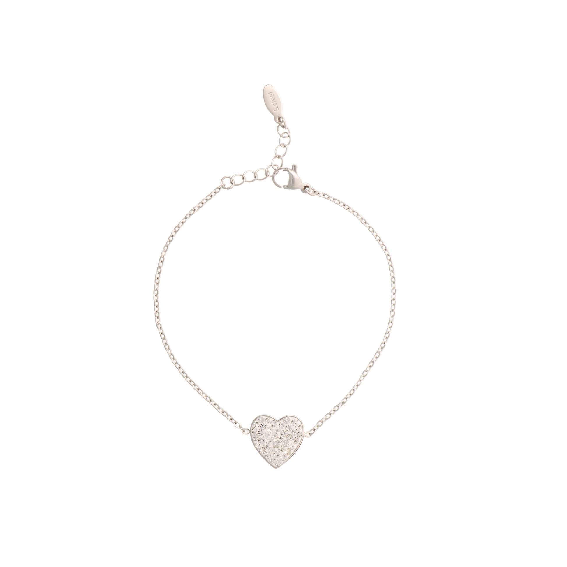 Bracciale con cuore argentato - Bracciale Golden Heart – Luce & Oroo