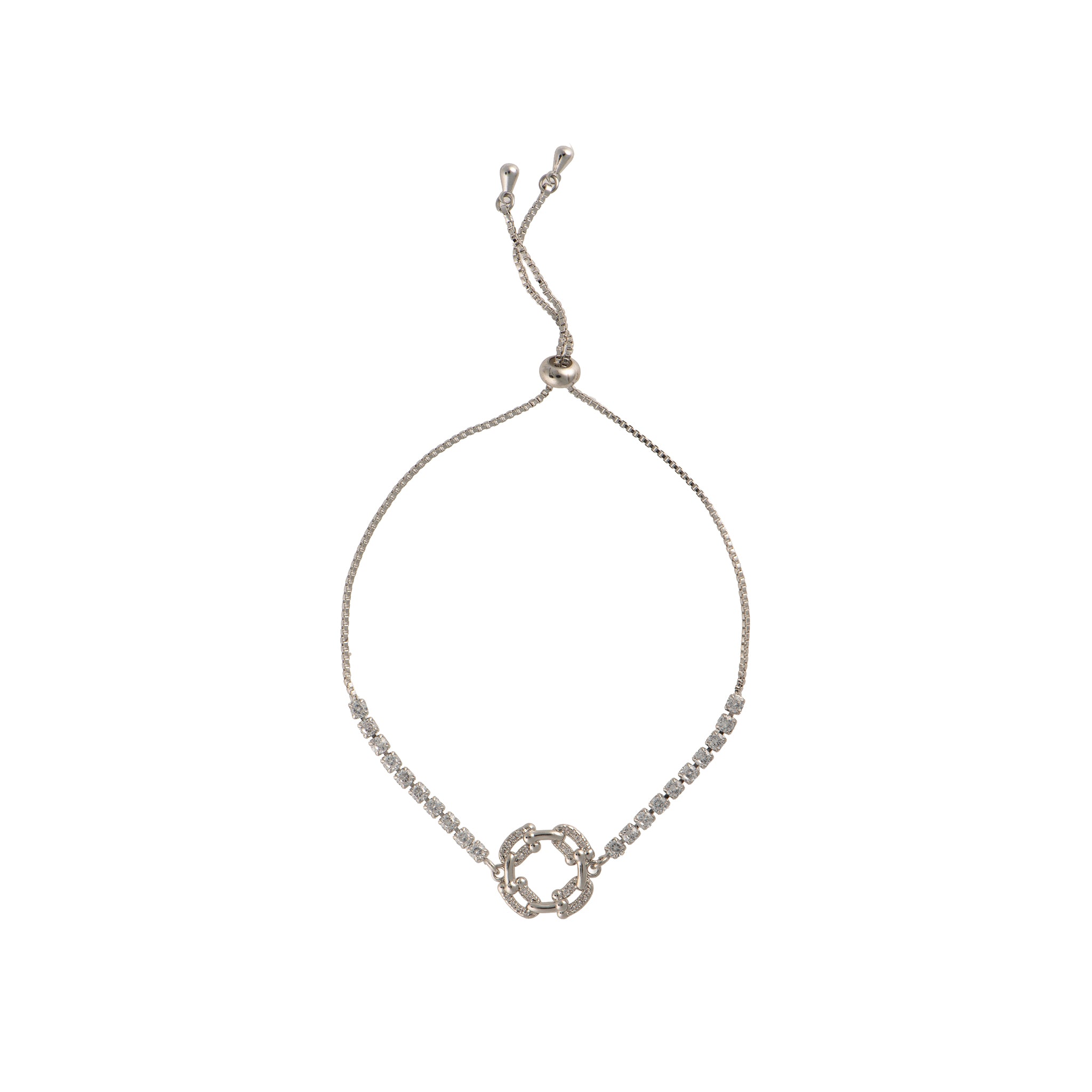 Bracciale con zirconi - Bracciale Circle of Light - SILVER