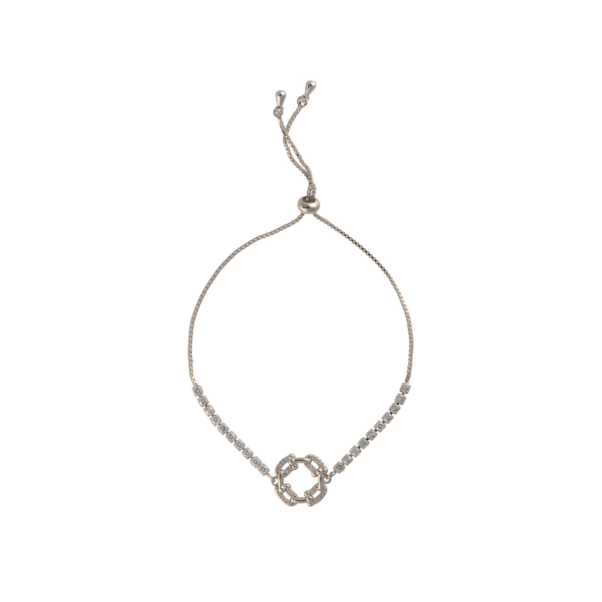 Bracciale con zirconi - Bracciale Circle of Light - SILVER