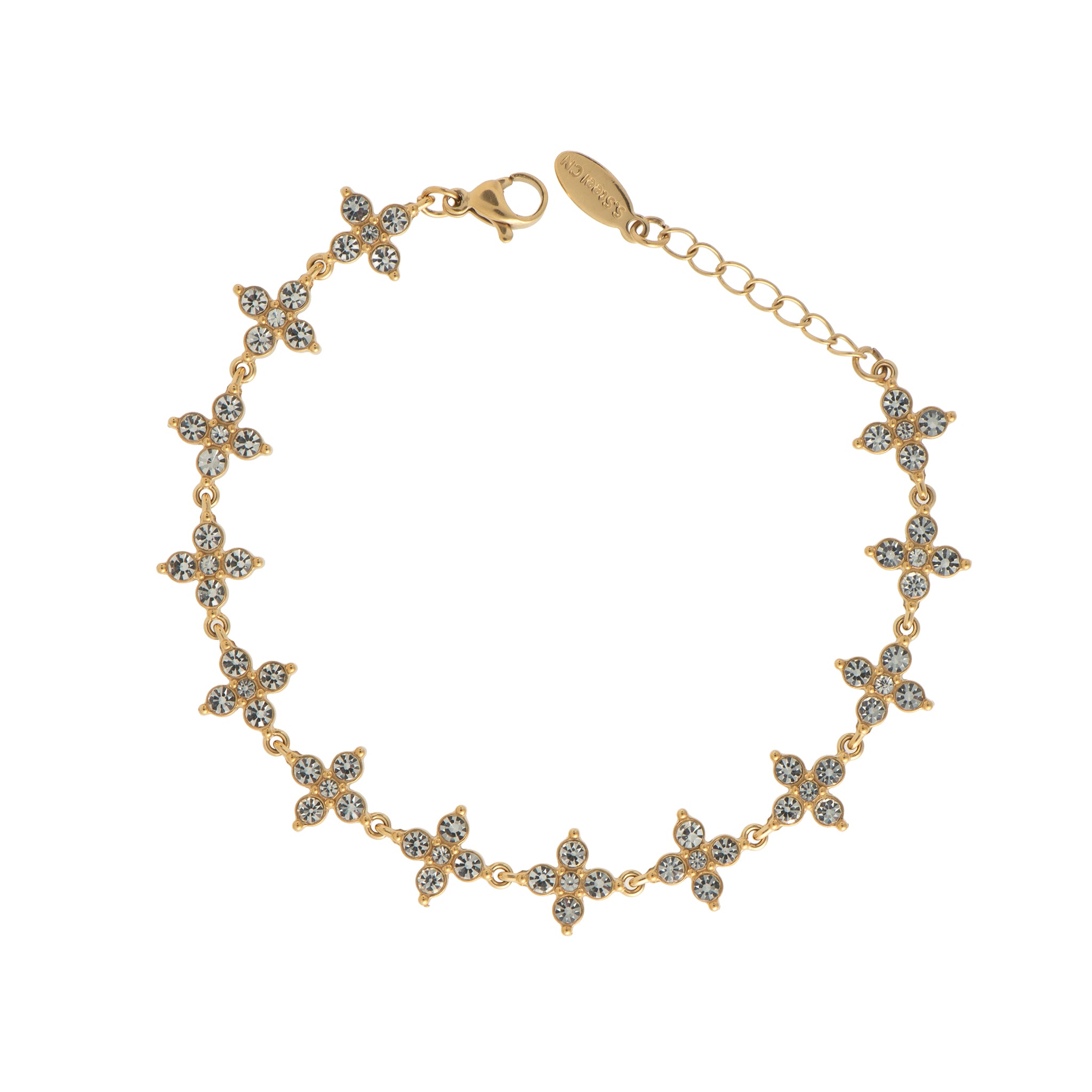 Bracciale dorato - Bracciale Floral Sparkle - ORO