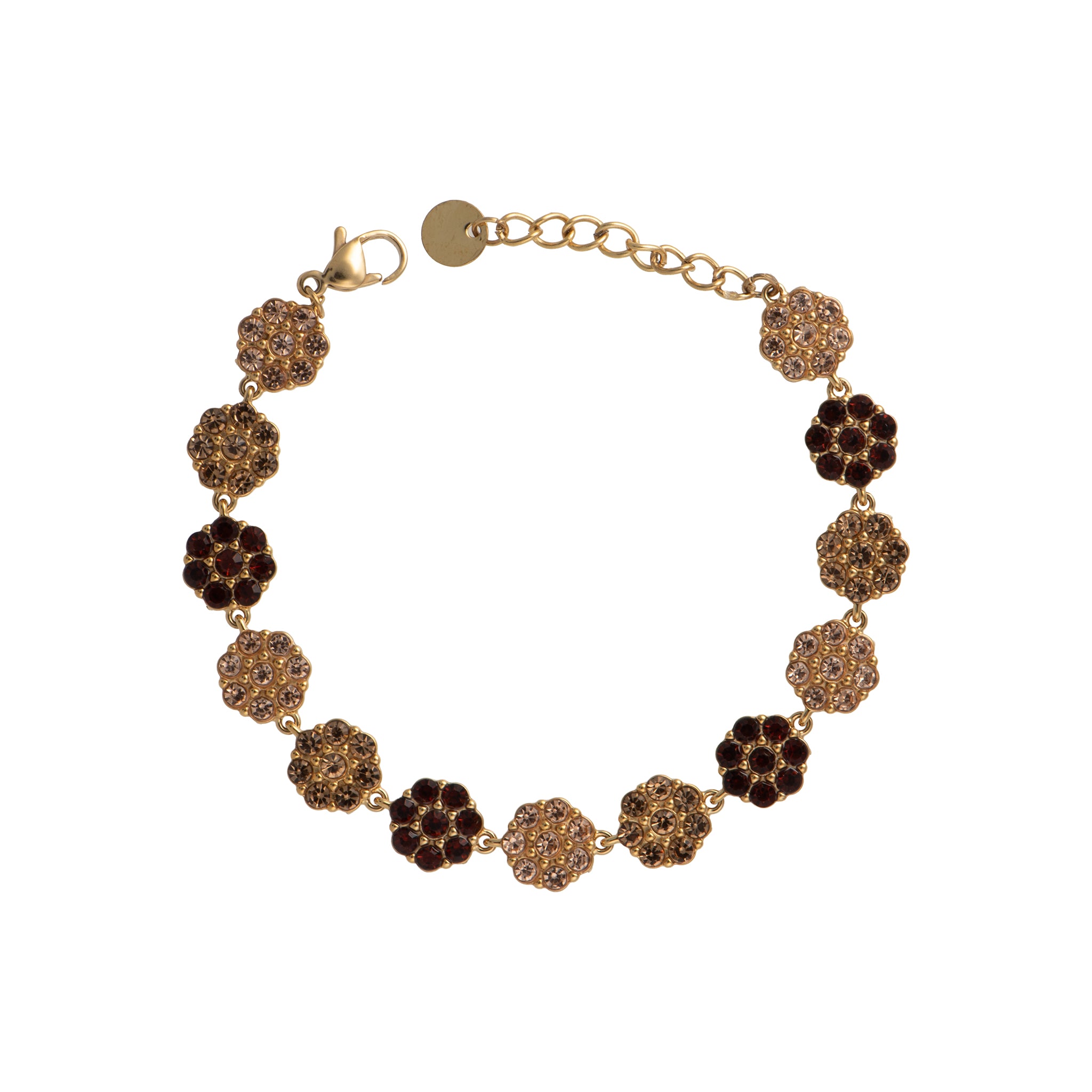 Bracciale dorato - Bracciale Golden Bronze Crystal Flower