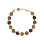 Bracciale dorato - Bracciale Golden Bronze Crystal Flower