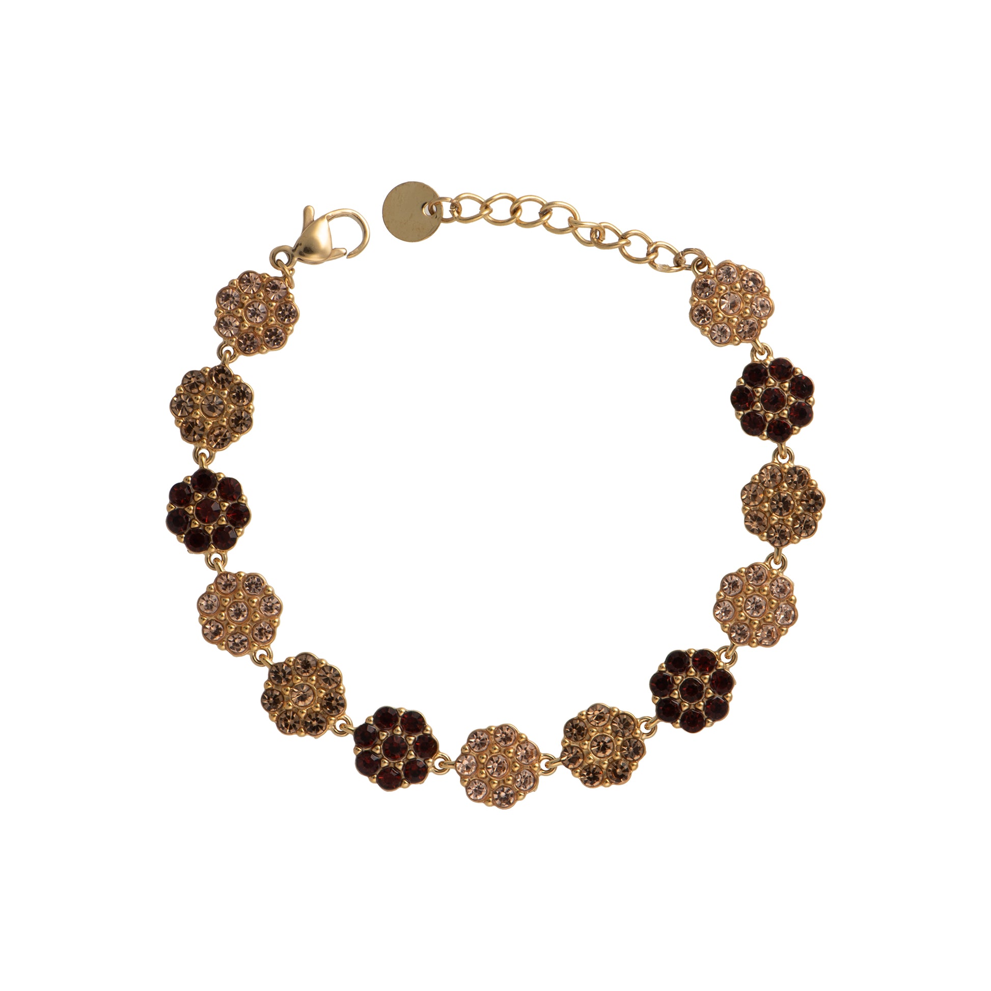 Bracciale dorato - Bracciale Golden Bronze Crystal Flower