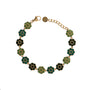Bracciale dorato - Bracciale Golden Green Crystal Flower