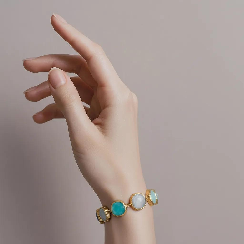 Bracciale dorato - Bracciale Mediterranea Green Blue Shades - FOTO 2