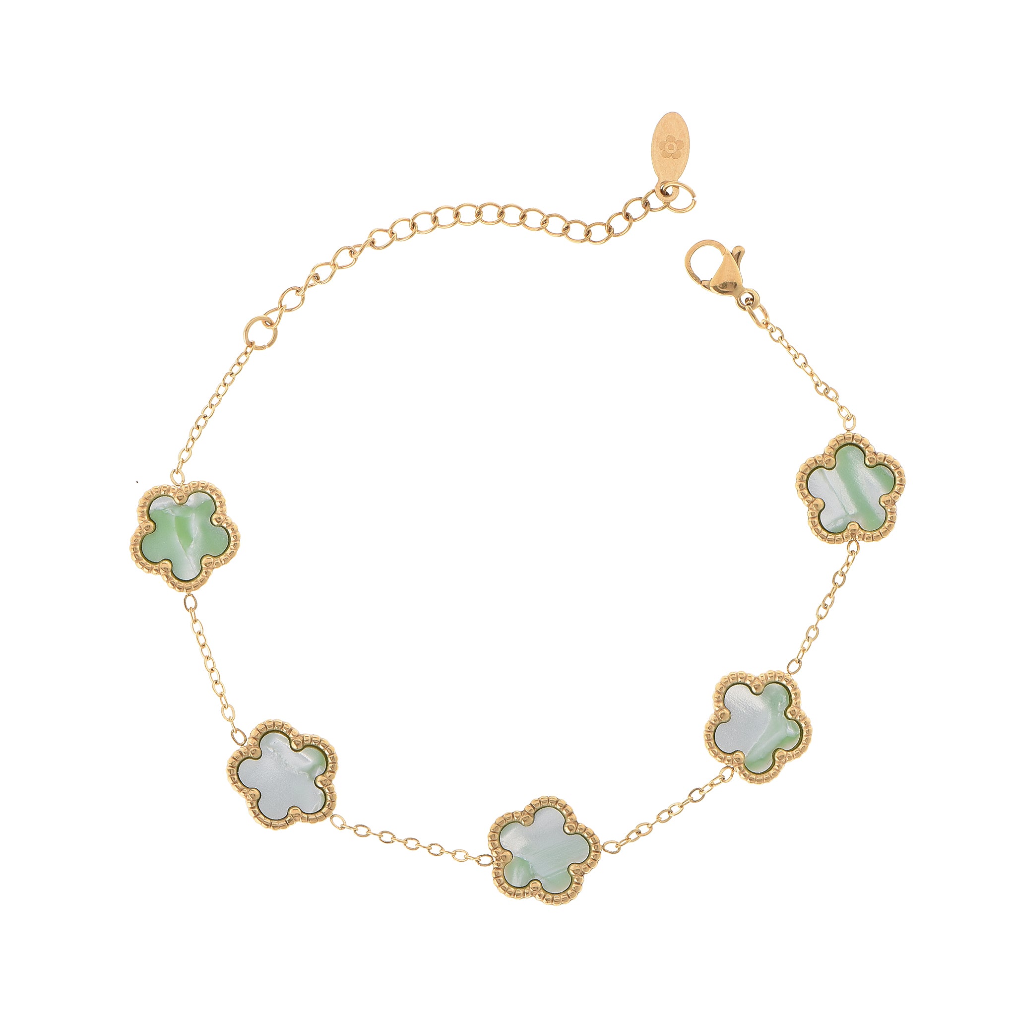Bracciale dorato - Bracciale Quadrifoglio Aqua Gold