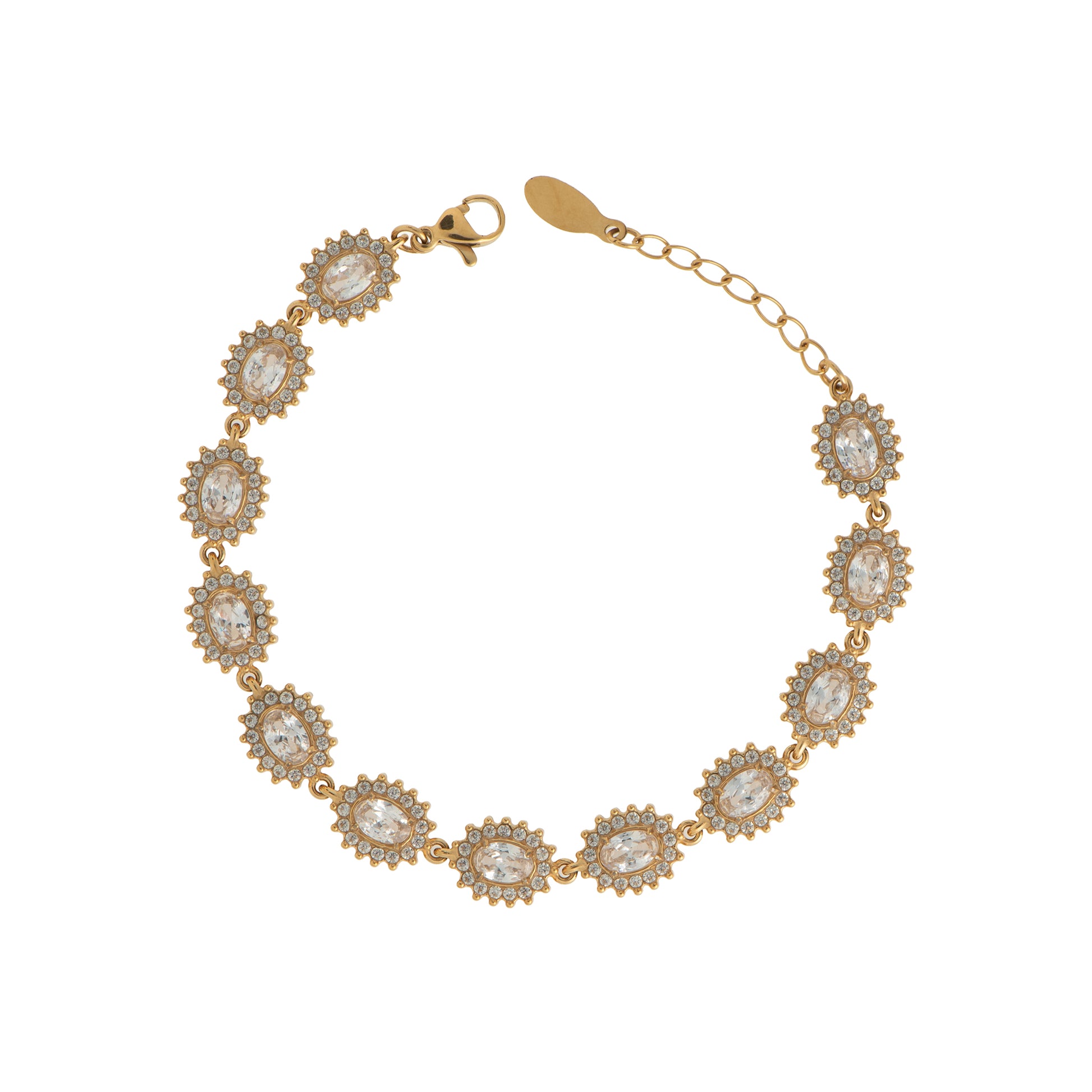 Bracciale dorato - Bracciale Royal Gemstone - BIANCO