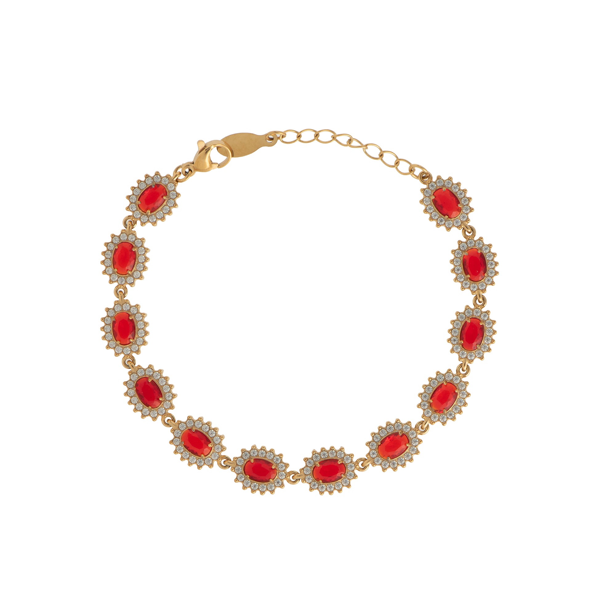 Bracciale dorato - Bracciale Royal Gemstone - ROSSO
