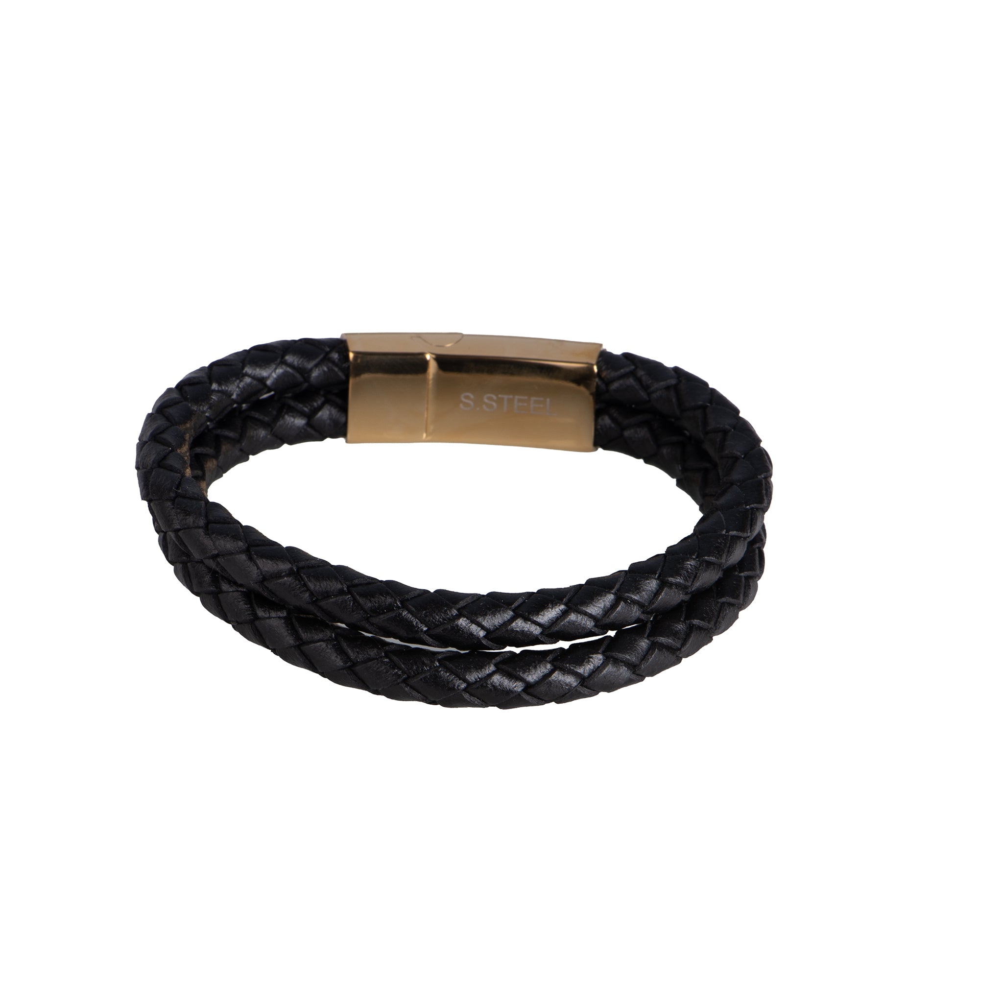 Bracciale in acciaio inossidabile - Bracciale Uomo Midnight Gold