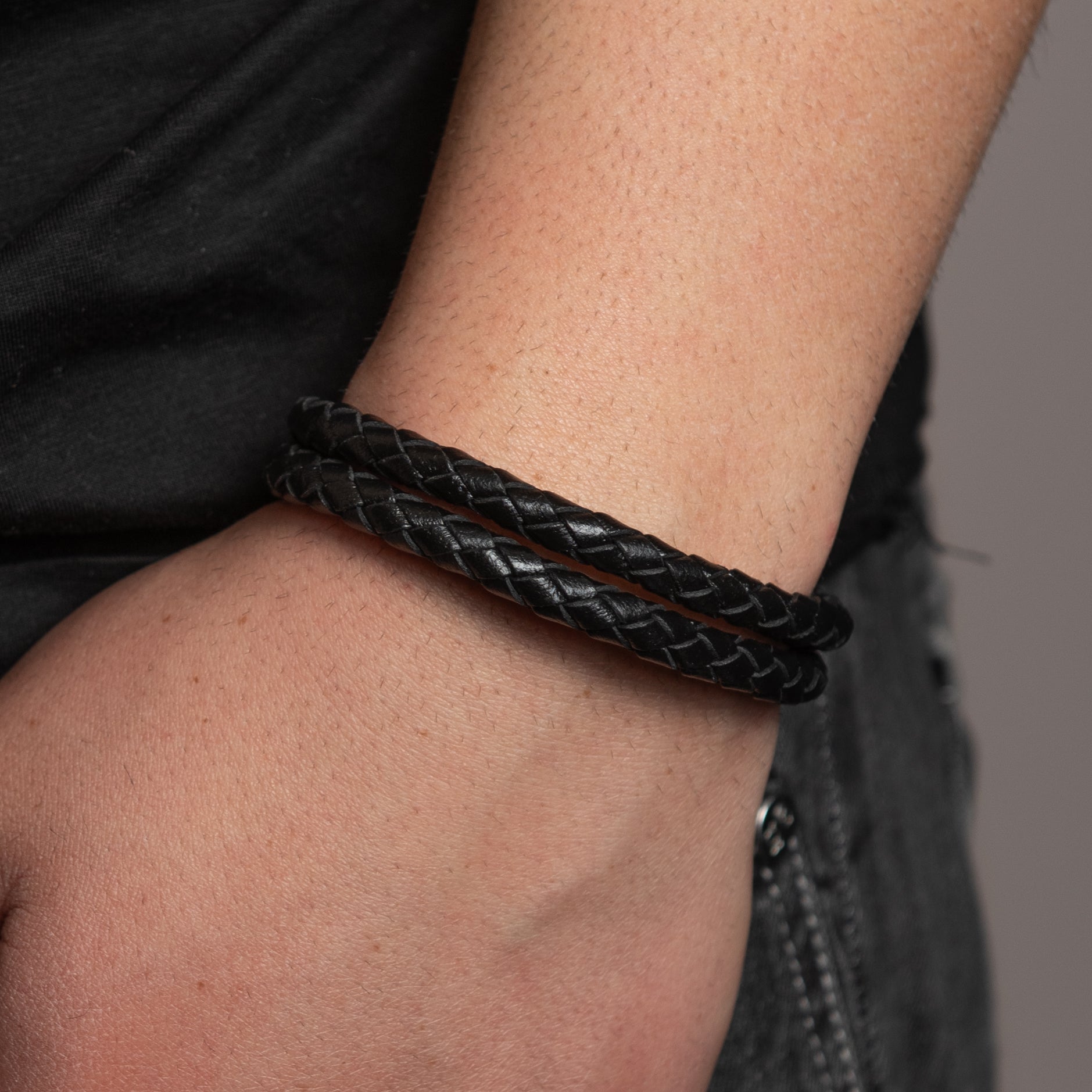 Bracciale in acciaio inossidabile - Bracciale Uomo Midnight Gold - FOTO 2