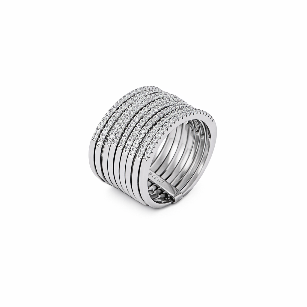 Anello in argento 925 - Anello Crystal Waterfall