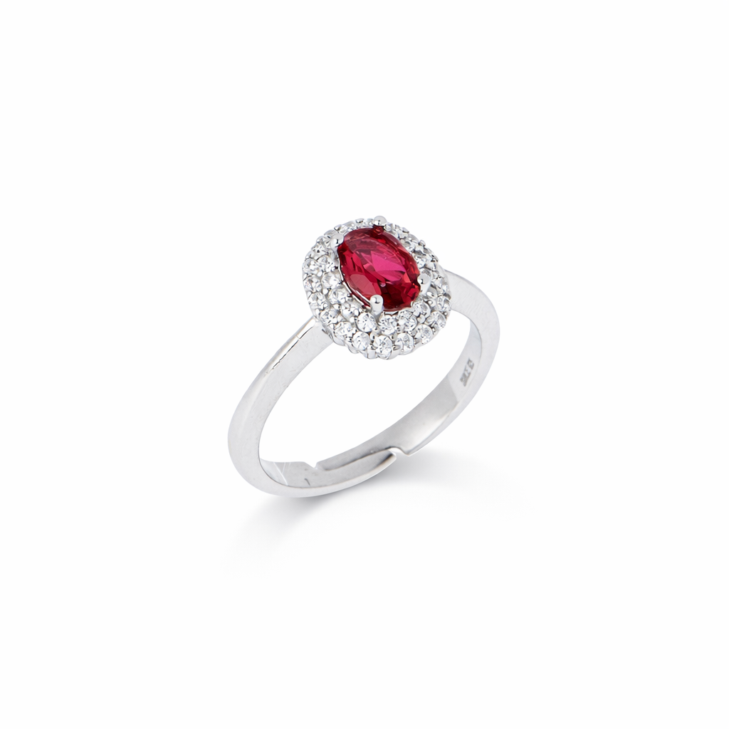 Anello in argento 925 con zirconi - Anello Luce Eterna Ruby Red