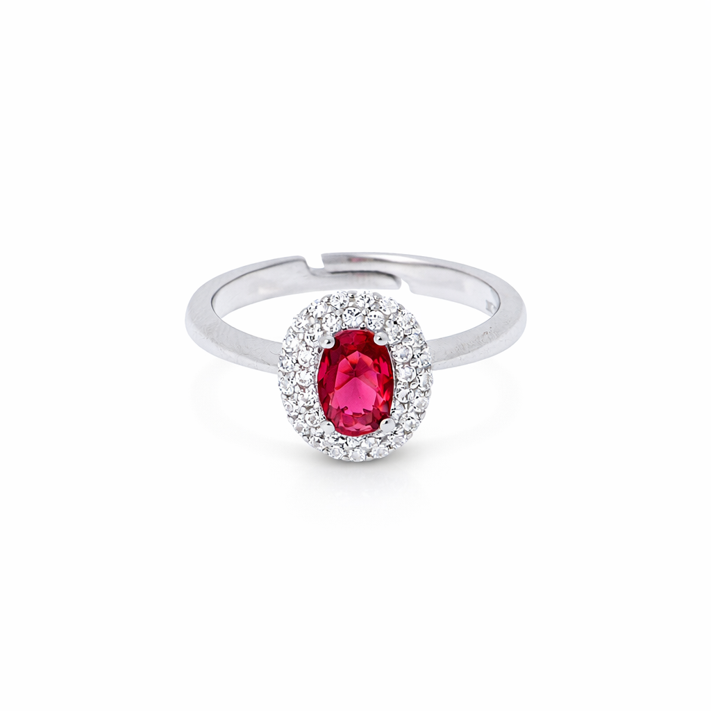 Anello in argento 925 con zirconi - Anello Luce Eterna Ruby Red