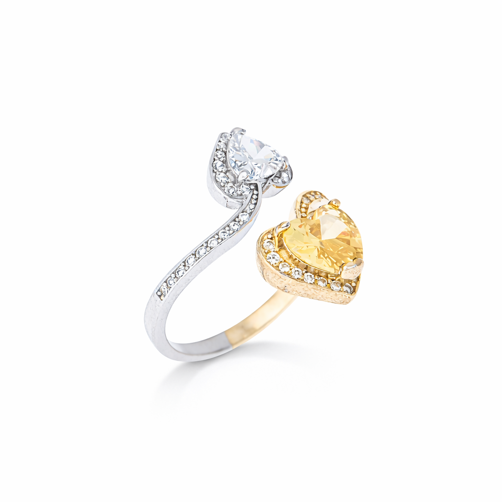 Anello con cuore in argento 925 - Anello Pure Love Duo