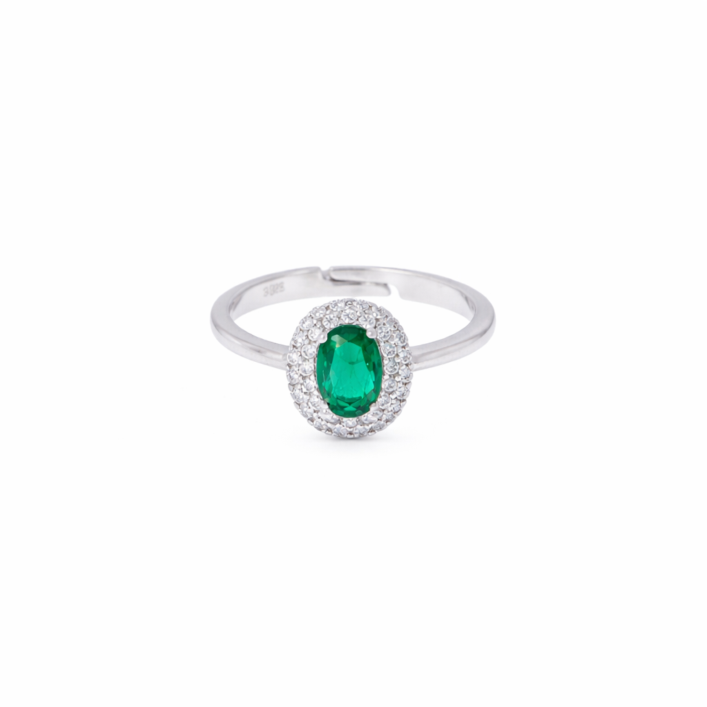 Anello in argento 925 con zirconi - Anello Luce Eterna Emerald