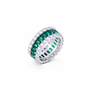 Anello in argento 925 con zirconi - Anello Triple Emerald-Band