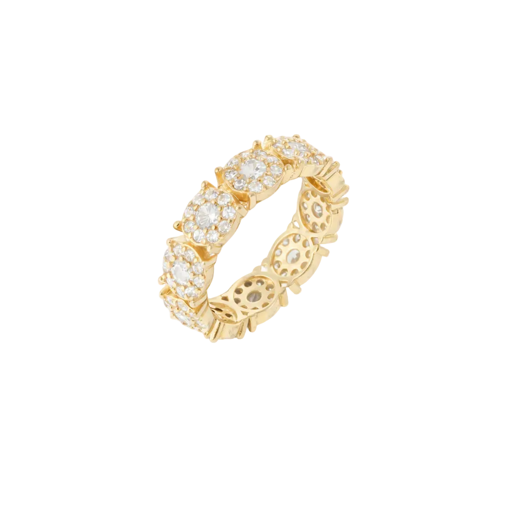 Anello in argento 925 con zirconi - Anello Gold Magic Circle