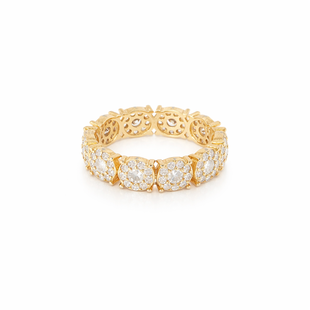 Anello in argento 925 con zirconi - Anello Gold Magic Circle
