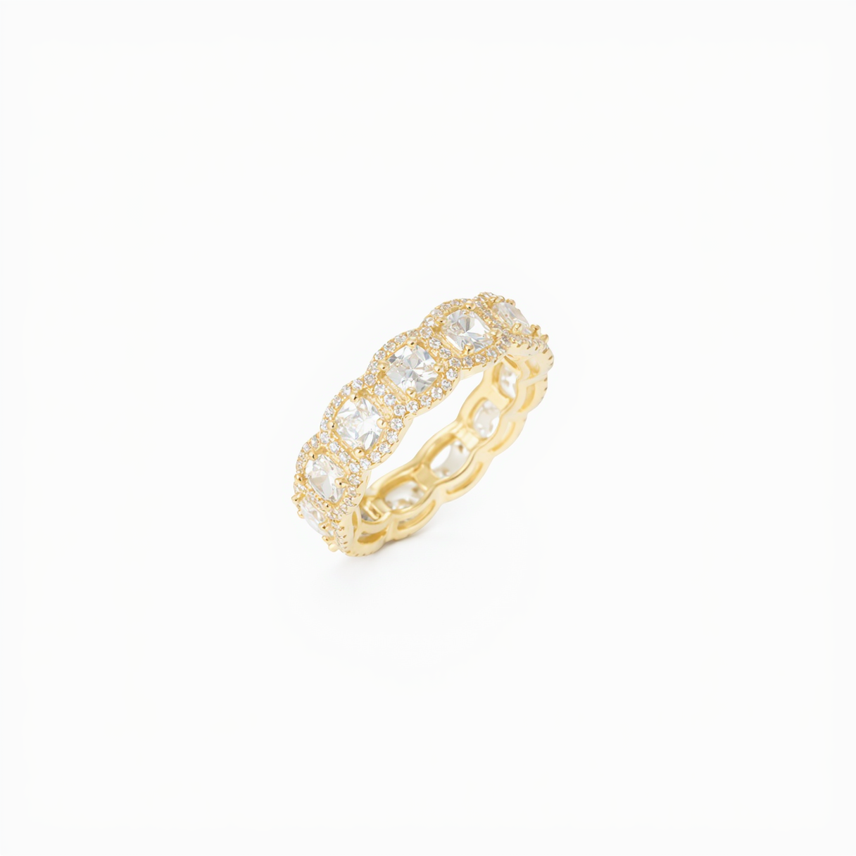 Anello in argento 925 con zirconi - Anello Gold Endless Glow Band