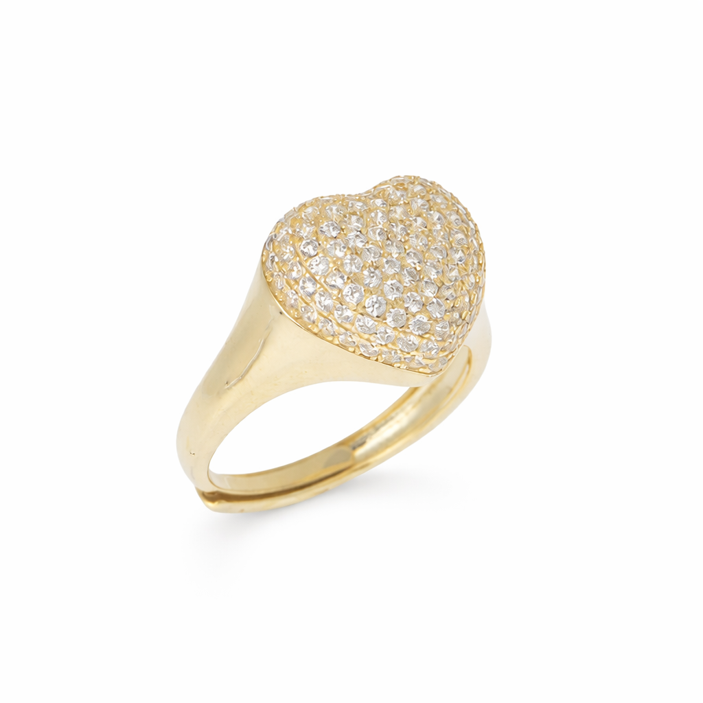 Anello con cuore in argento 925 con zirconi - Anello Gold Radiant Love