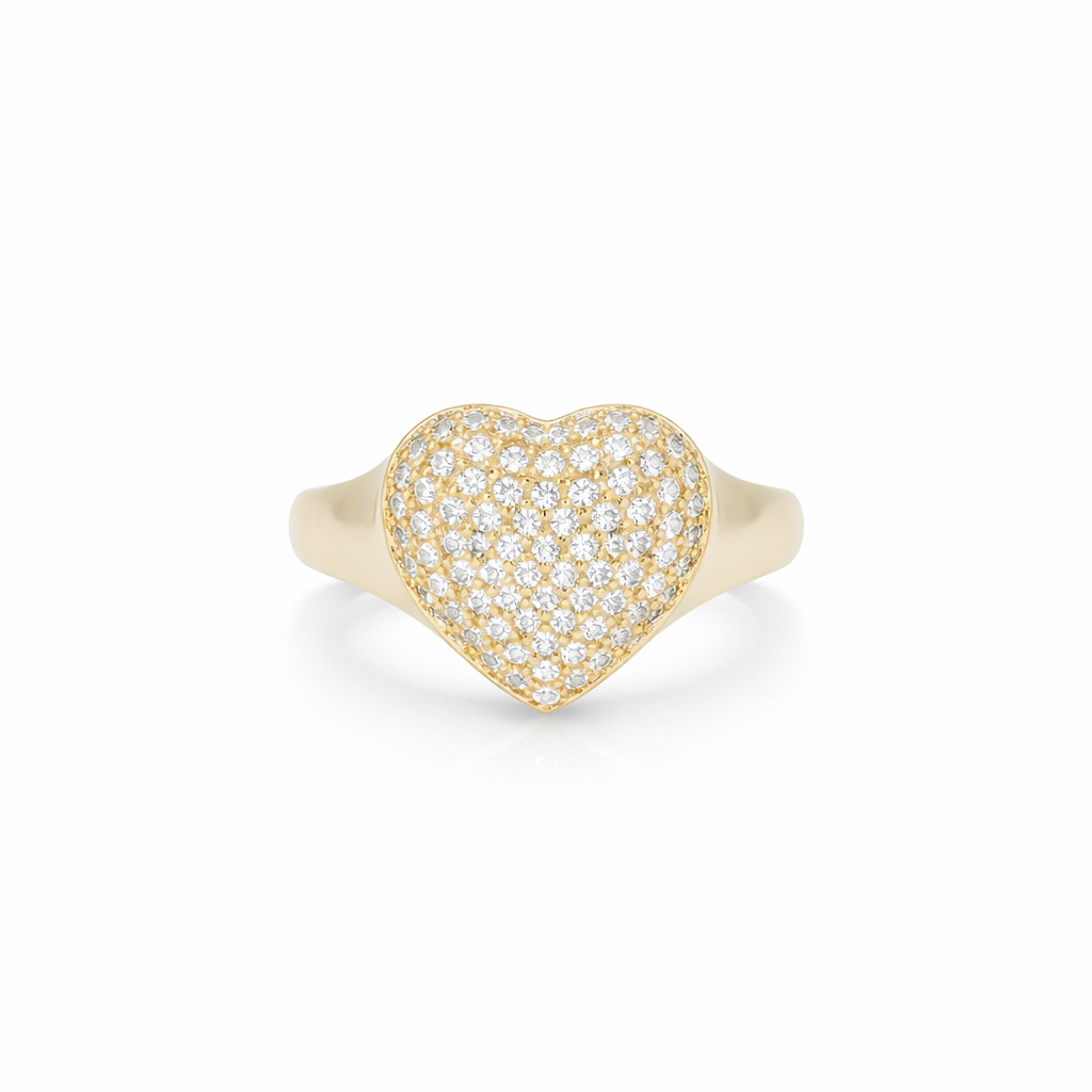 Anello con cuore in argento 925 con zirconi - Anello Gold Radiant Love
