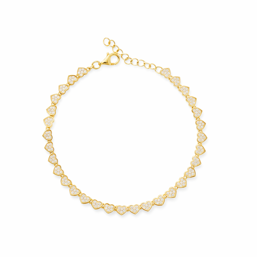Bracciale con cuore in argento 925 - Bracciale Gold Angelic Heart Luxe