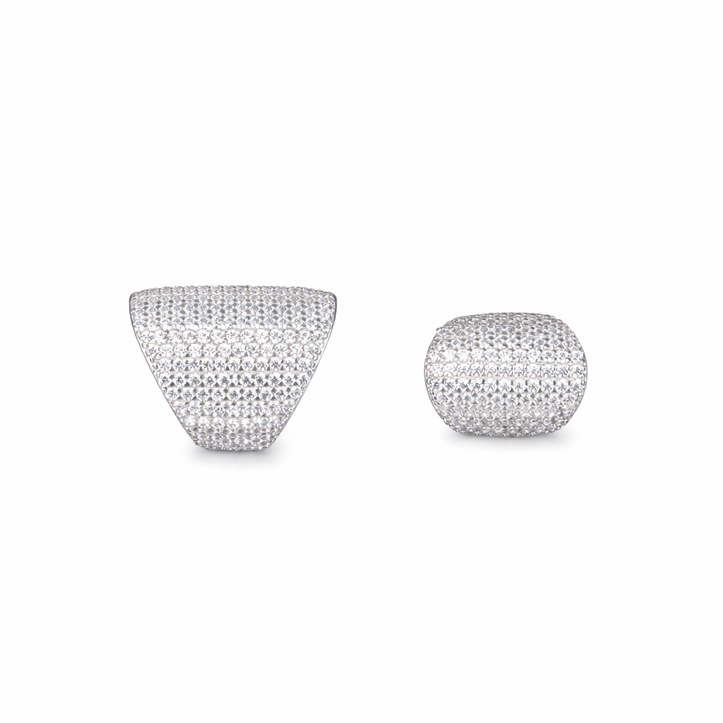 Orecchini in argento 925 con zirconi - Orecchini Ear Cuff Crystal Armor Silver