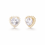 Orecchini con cuore in argento 925 con zirconi - Orecchini Everlasting Love Gold