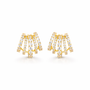 Orecchini in argento 925 con zirconi - Orecchini Starlight Arched Wings Gold