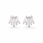 Orecchini in argento 925 con zirconi - Orecchini Starlight Arched Wings Silver