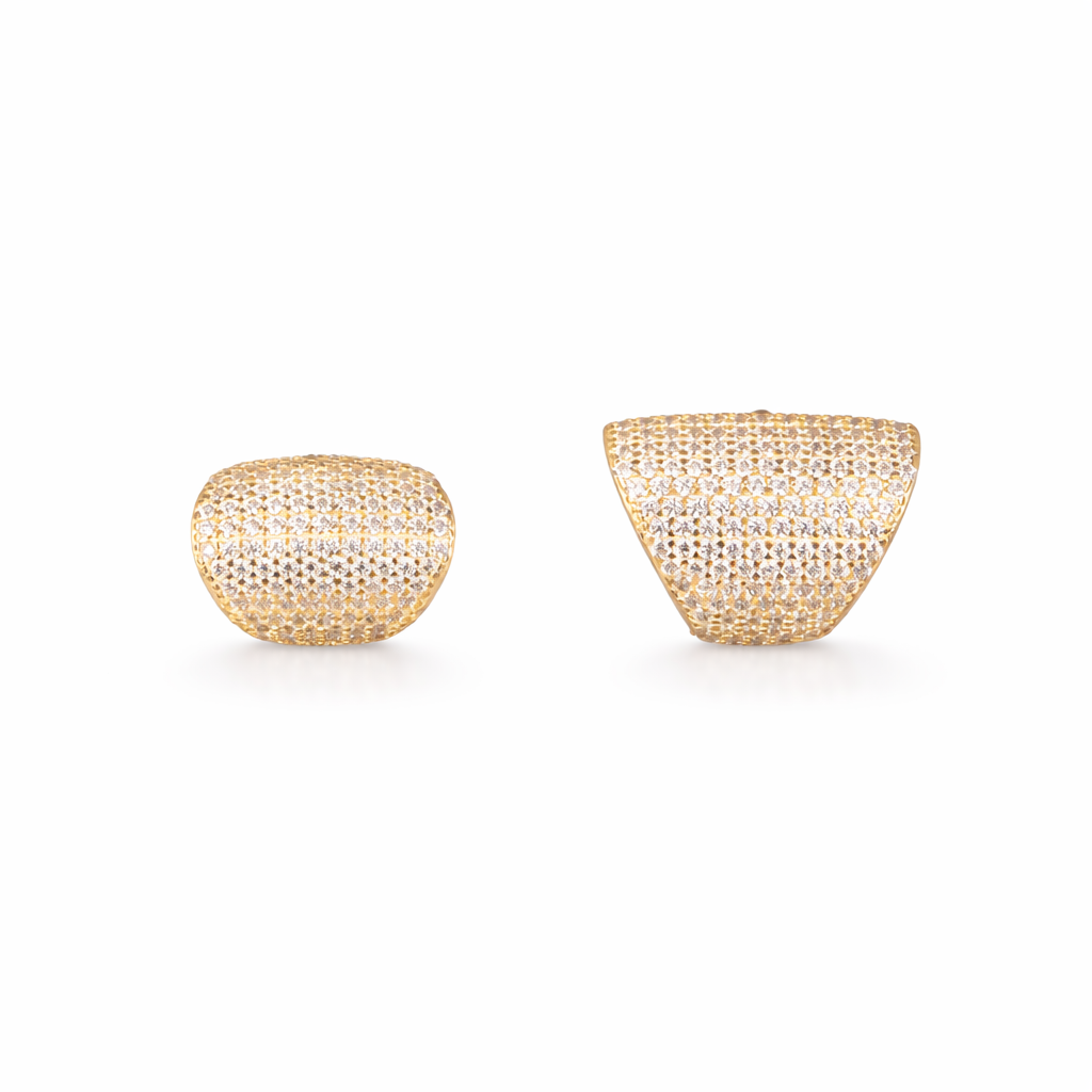 Orecchini in argento 925 - Orecchini Ear Cuff Crystal Armor Gold