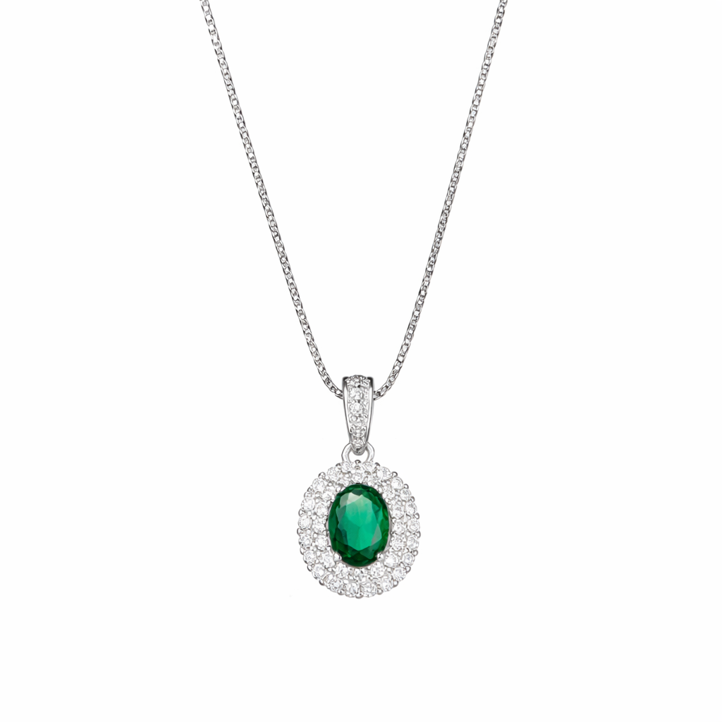 Collana pendenti in argento 925 - Collana Luce Eterna Emerald