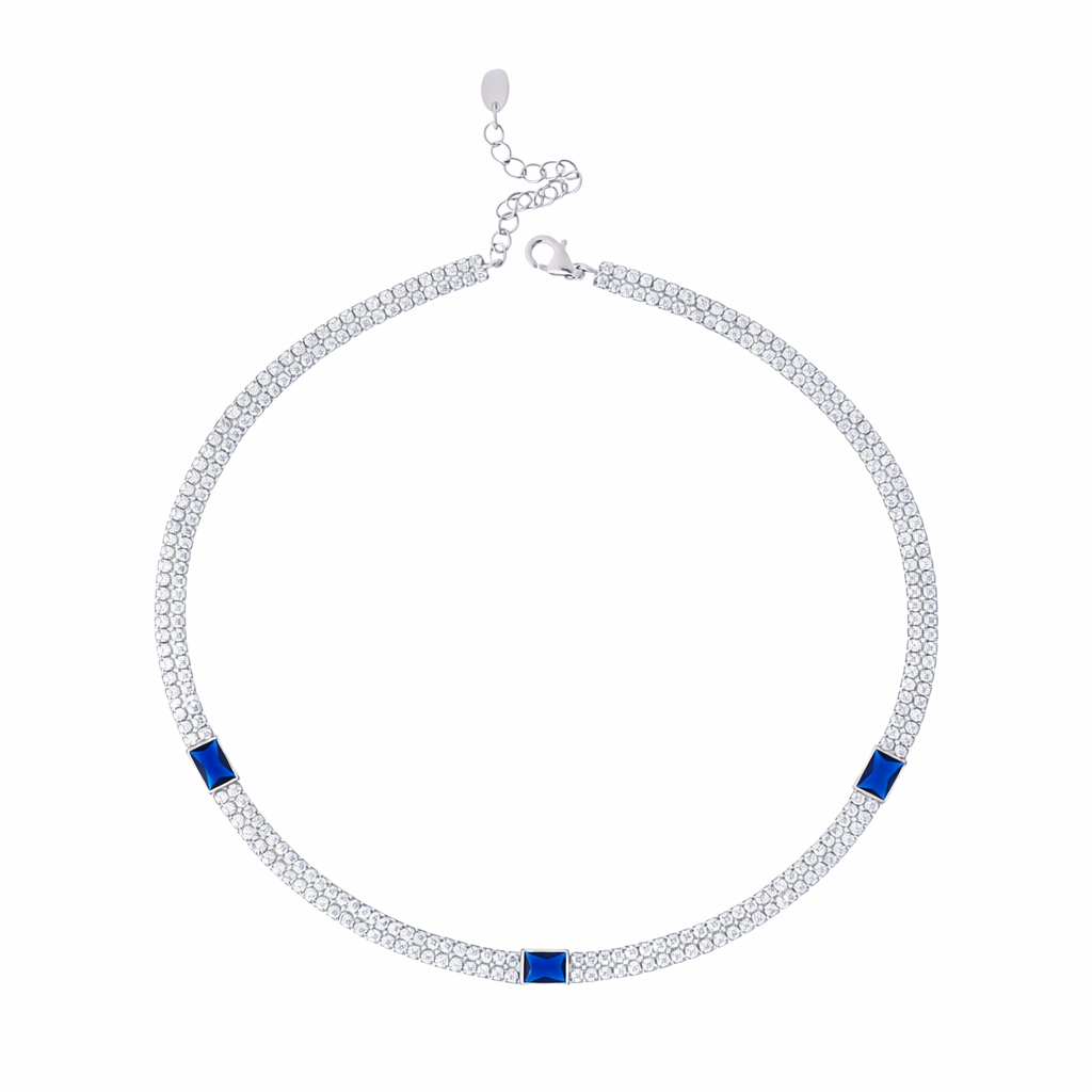 Collana in argento 925 - Collana Sapphire Square Silver