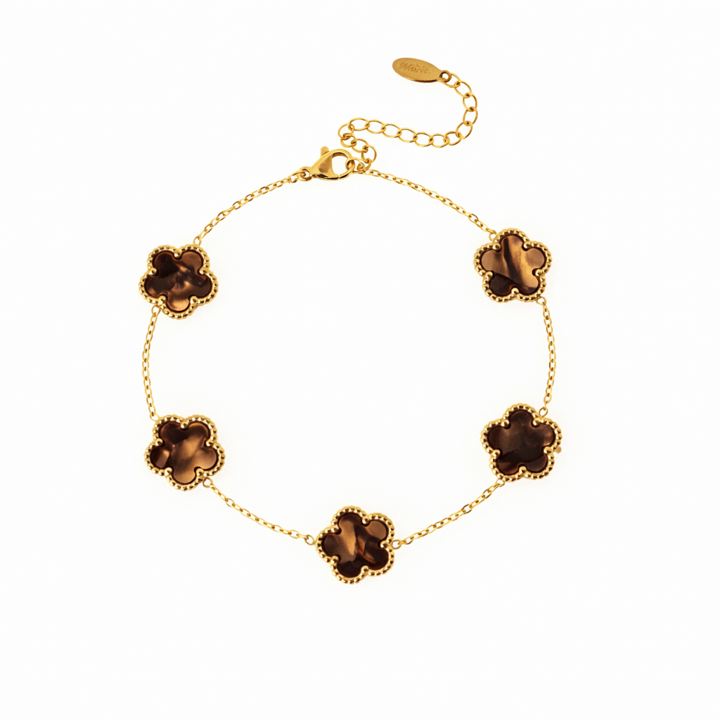 Bracciale dorato - Bracciale Quadrifoglio Bronze Gold