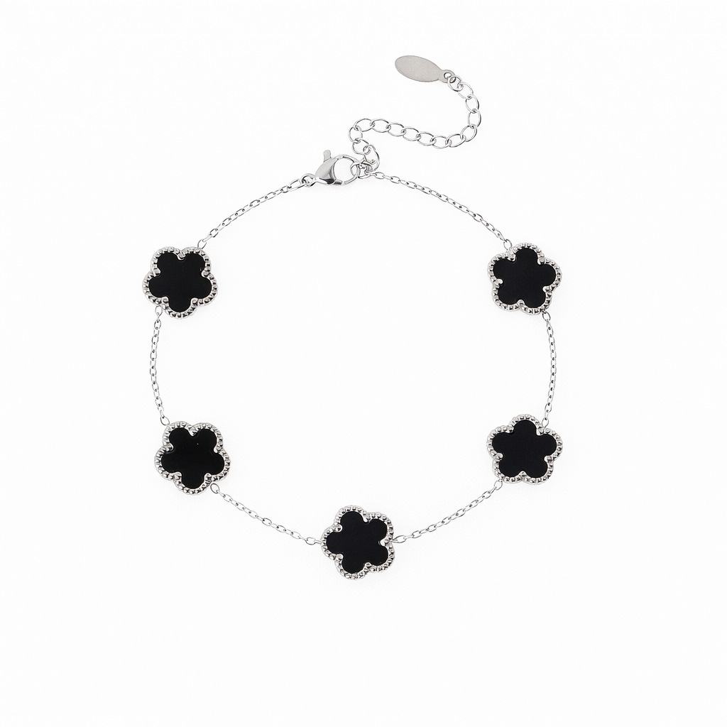 Bracciale - Bracciale Quadrifoglio Silver Black