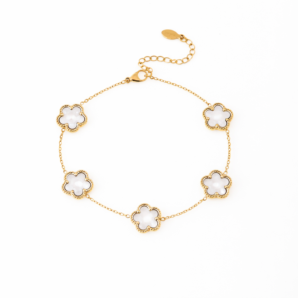 Bracciale dorato - Bracciale Quadrifoglio Gold Mother of Pearl