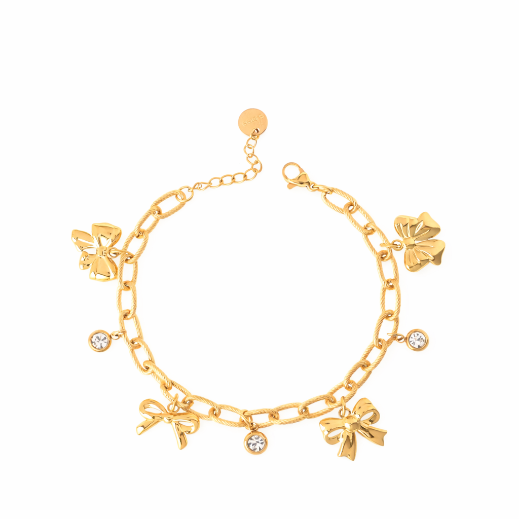 Bracciale pendenti dorato - Bracciale Gold Bow