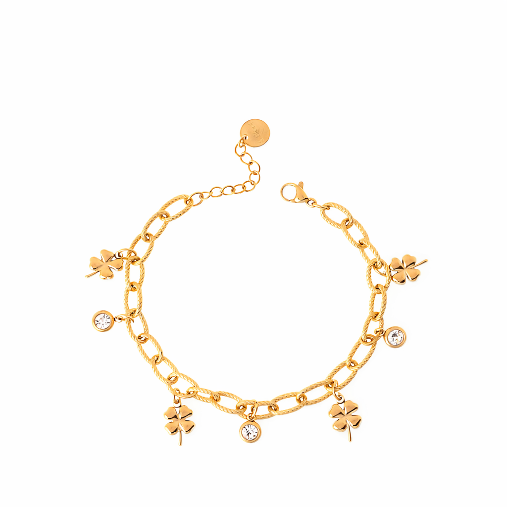 Bracciale dorato - Bracciale Four-Leaf Clover Gold