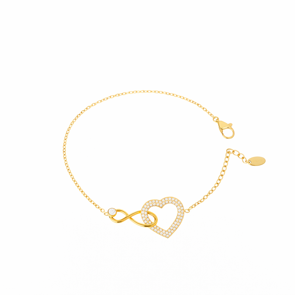 Bracciale con cuore in acciaio inossidabile - Bracciale Infinity Heart